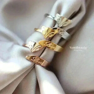 Free gift with purchase-Little Fox Titanium Steel Gold Plated Open Ring